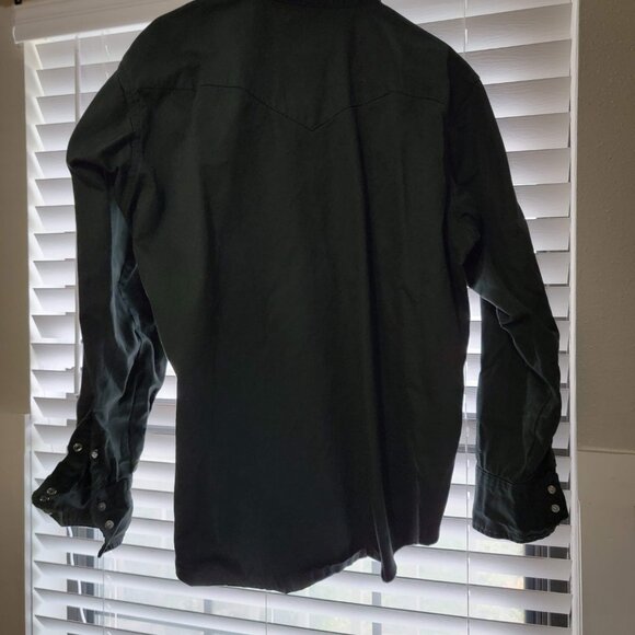 XL BLACK WRANGLER PEARL SNAP - Picture 2 of 3